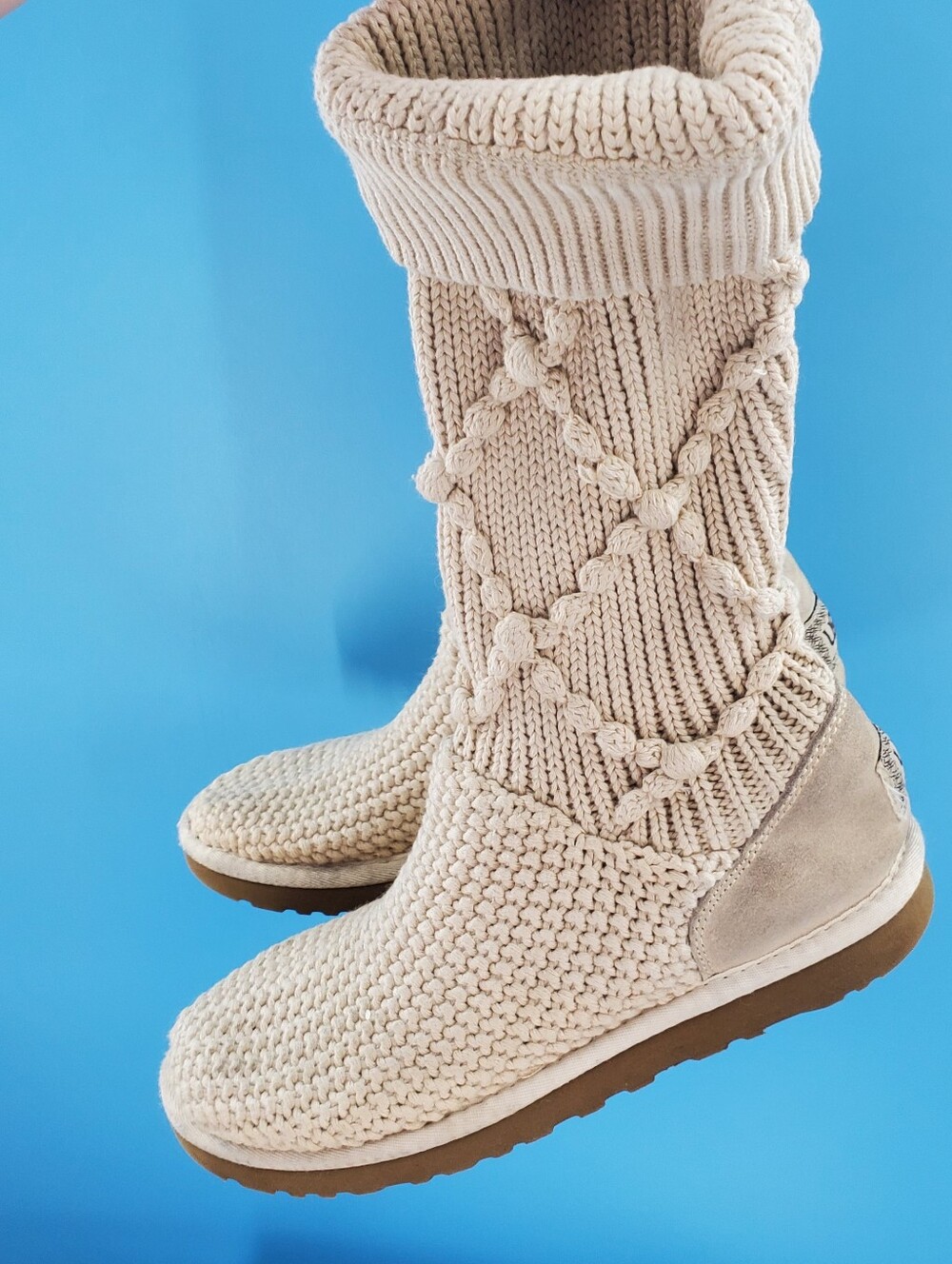 UGGS ivory Classic Cardigan Boots 8